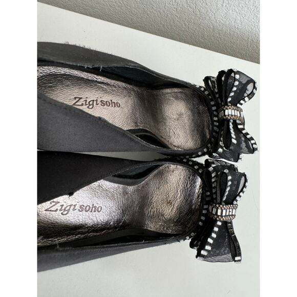 Women's Zigi Soho Black Platform Peep Toe Sheer Sexy Supreme Pumps 6.5 - Picture 12 of 12